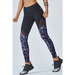 FABLETICS Women’s Violet Storm Metallic Pebble Mid-Rise Mesh Powerhold Legging S